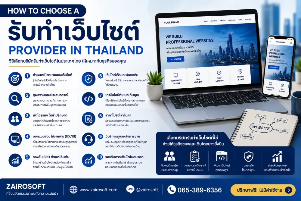 How to choose a รับทำเว็บไซต์ provider in Thailand