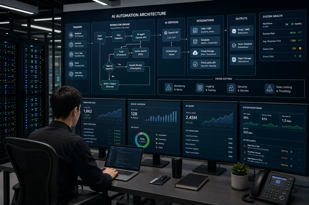 AI Automation คืออะไร architecture ของระบบอัตโนมัติด้วย AI สำหรับธุรกิจ