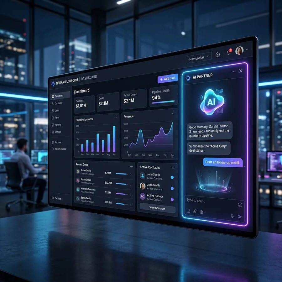 แดชบอร์ด AI Chatbot และระบบ CRM ที่ทันสมัยสำหรับธุรกิจ