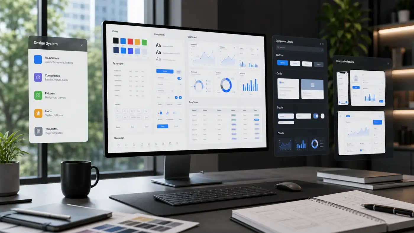 บริการรับออกแบบ UX/UI Design System และ Dashboard UI