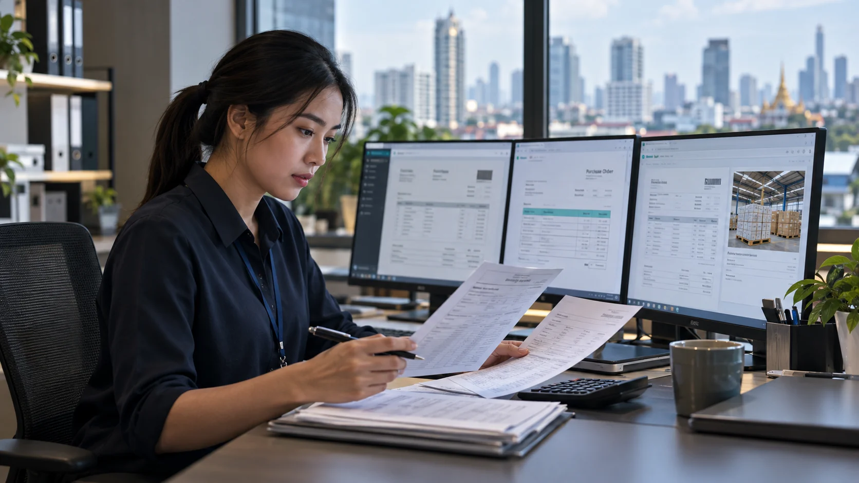 AI อ่าน Invoice — เจ้าหน้าที่ตรวจใบแจ้งหนี้เทียบกับใบสั่งซื้อ
