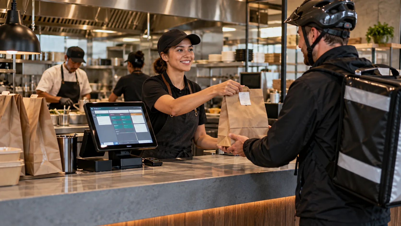 POS Delivery — ภาพประกอบงานหน้าร้านและการใช้งาน POS