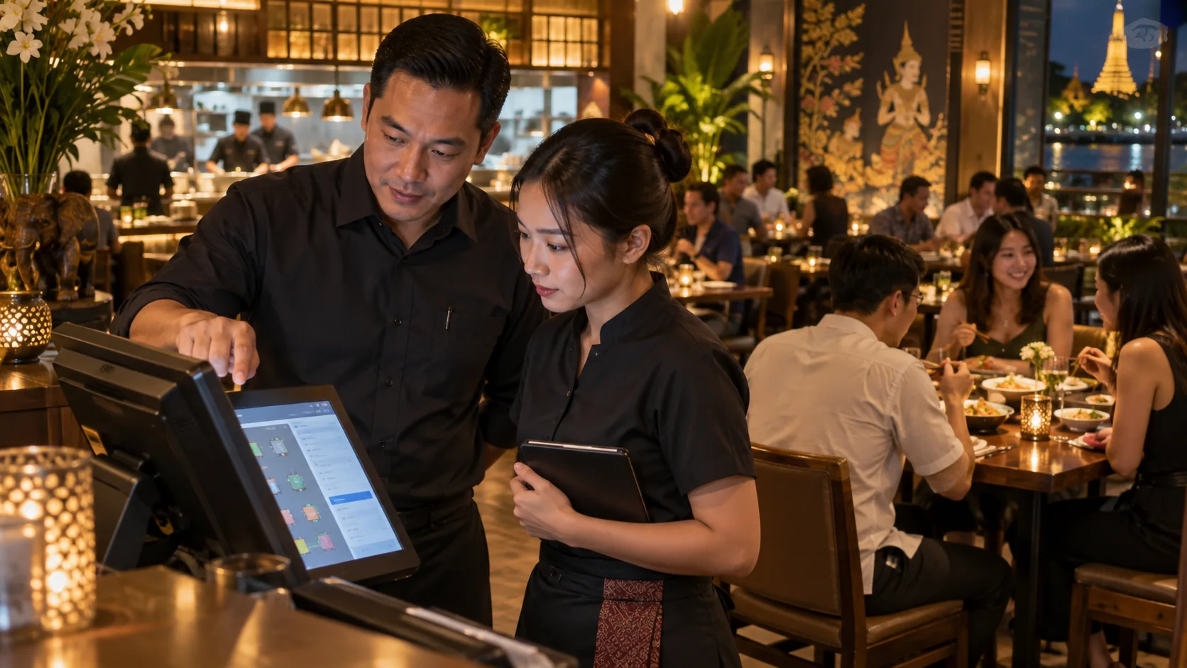 POS ร้านอาหาร — ผู้จัดการดูออร์เดอร์หน้าร้านและการบริการ