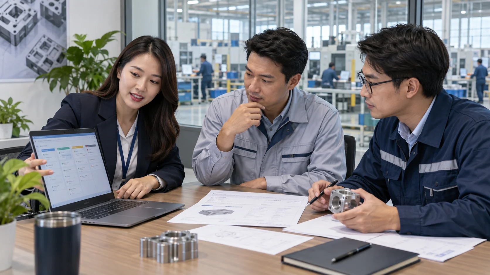 ระบบ CRM สำหรับโรงงาน — ฝ่ายขาย วิศวกร และฝ่ายวางแผนทบทวนคำขอราคาชิ้นงานร่วมกัน