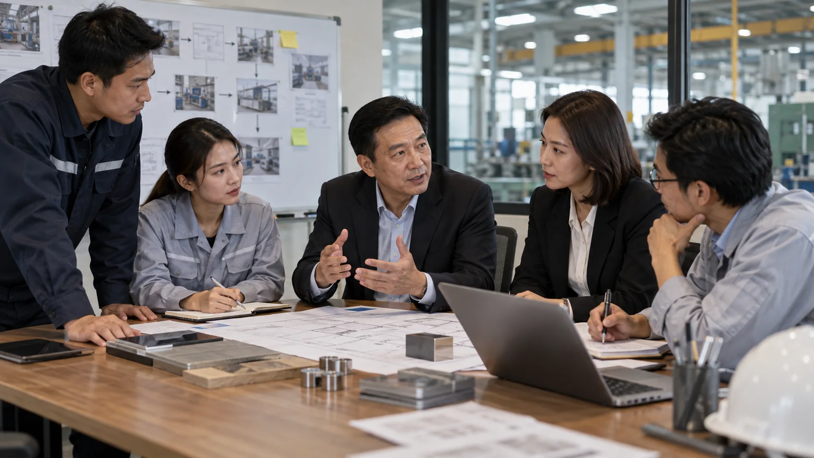 รับพัฒนา ERP Custom — ภาพประกอบงานธุรกิจและทีมที่วางแผนระบบ ERP
