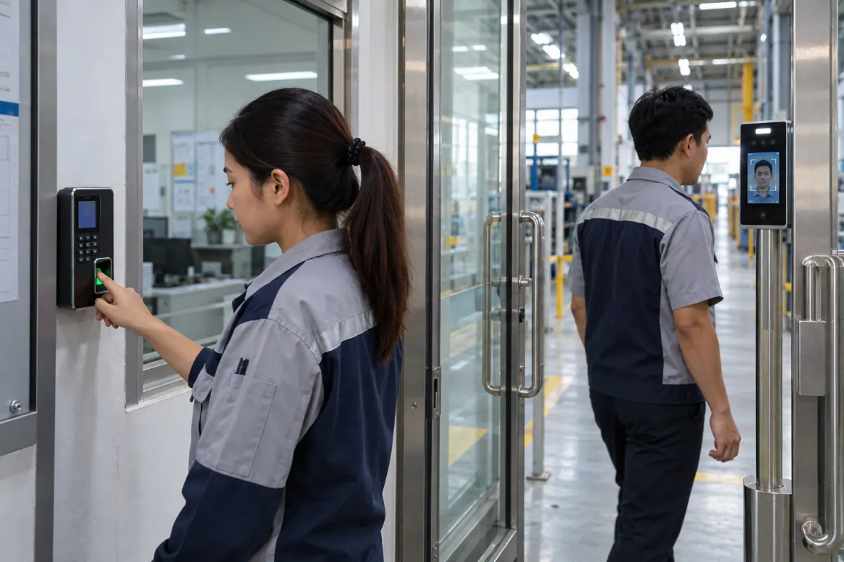 ระบบ Access Control แบบสแกนนิ้วและสแกนใบหน้าในโรงงานไทย