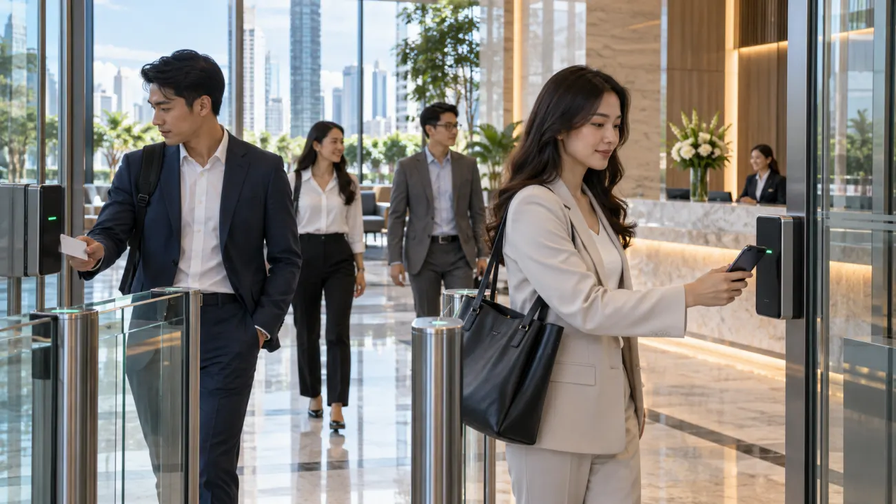 Access Control สำนักงาน พนักงานไทยใช้คีย์การ์ดและมือถือ