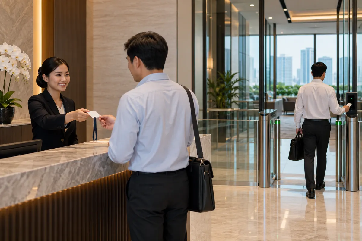Access Control สำนักงาน ออกบัตรชั่วคราวให้ผู้มาติดต่อ