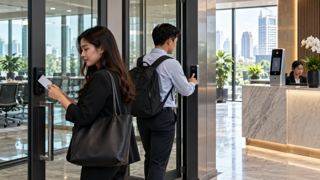 ระบบ Access Control แบบคีย์การ์ด สแกนนิ้ว และสแกนใบหน้าที่สำนักงานไทย