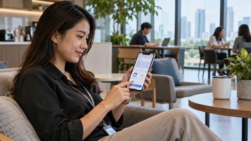 Employee Self-Service ภาพพนักงานและทีม HR ใช้ระบบในองค์กร