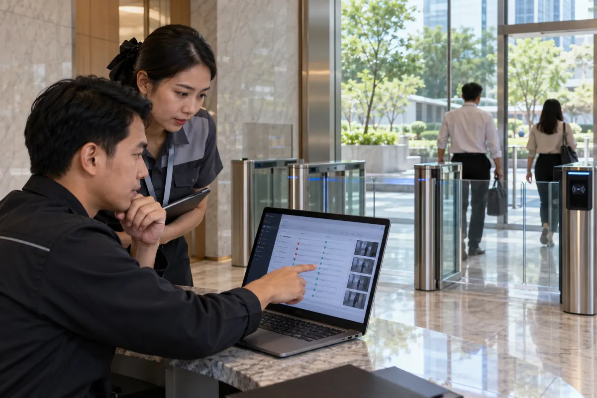 ประตูกั้นคน Access Control บันทึกเหตุการณ์ผ่านจริง