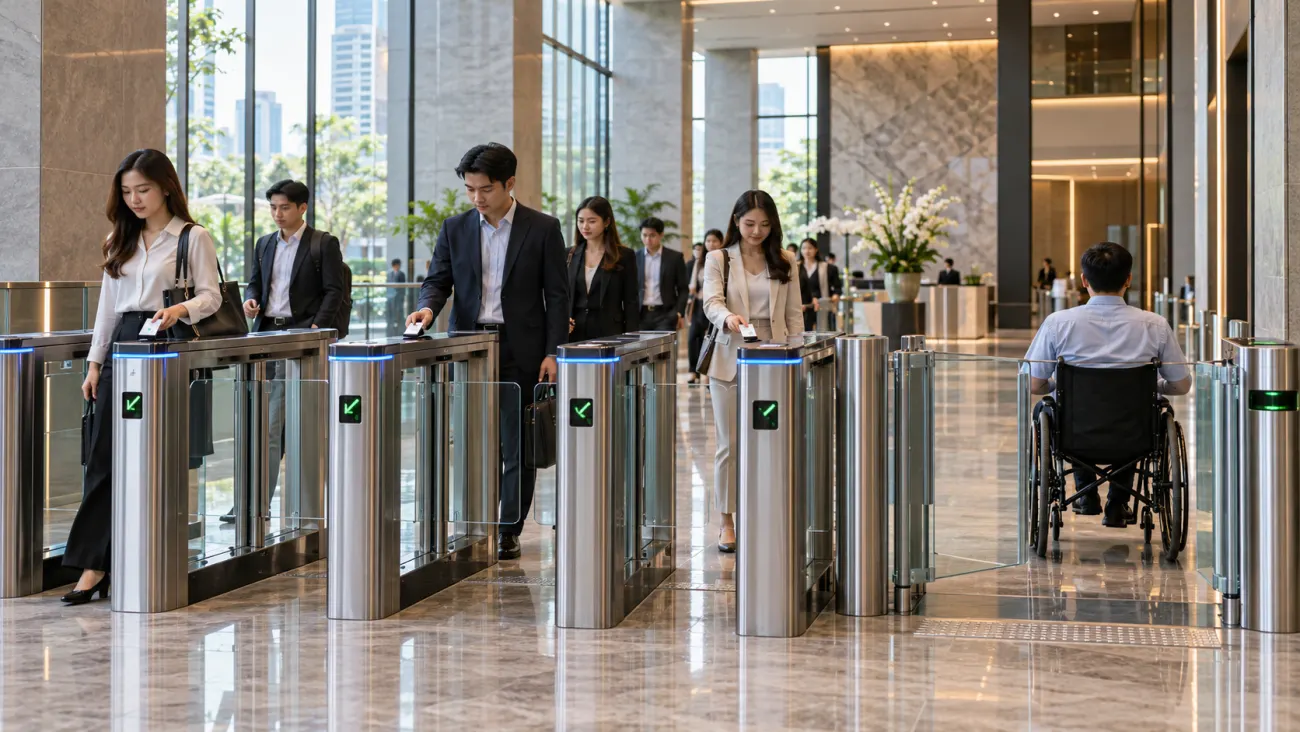 Gate System ประตูกั้นทางเดินในอาคารสำนักงานไทย