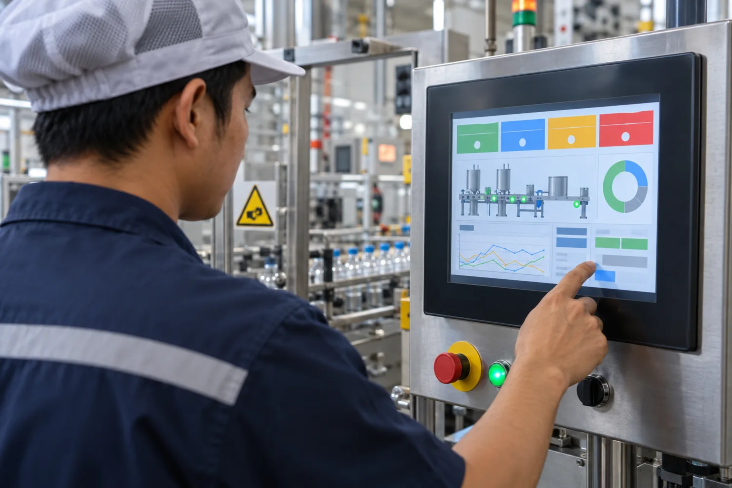 HMI คืออะไร หน้าจอสัมผัสแสดงสถานะและข้อมูลเครื่องจักรในโรงงาน
