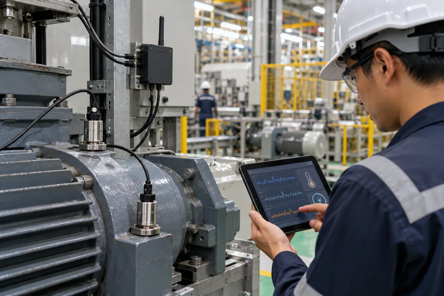 Industrial IoT ใช้เซนเซอร์และ Gateway ส่งข้อมูลสถานะเครื่องจักรให้ระบบโรงงาน