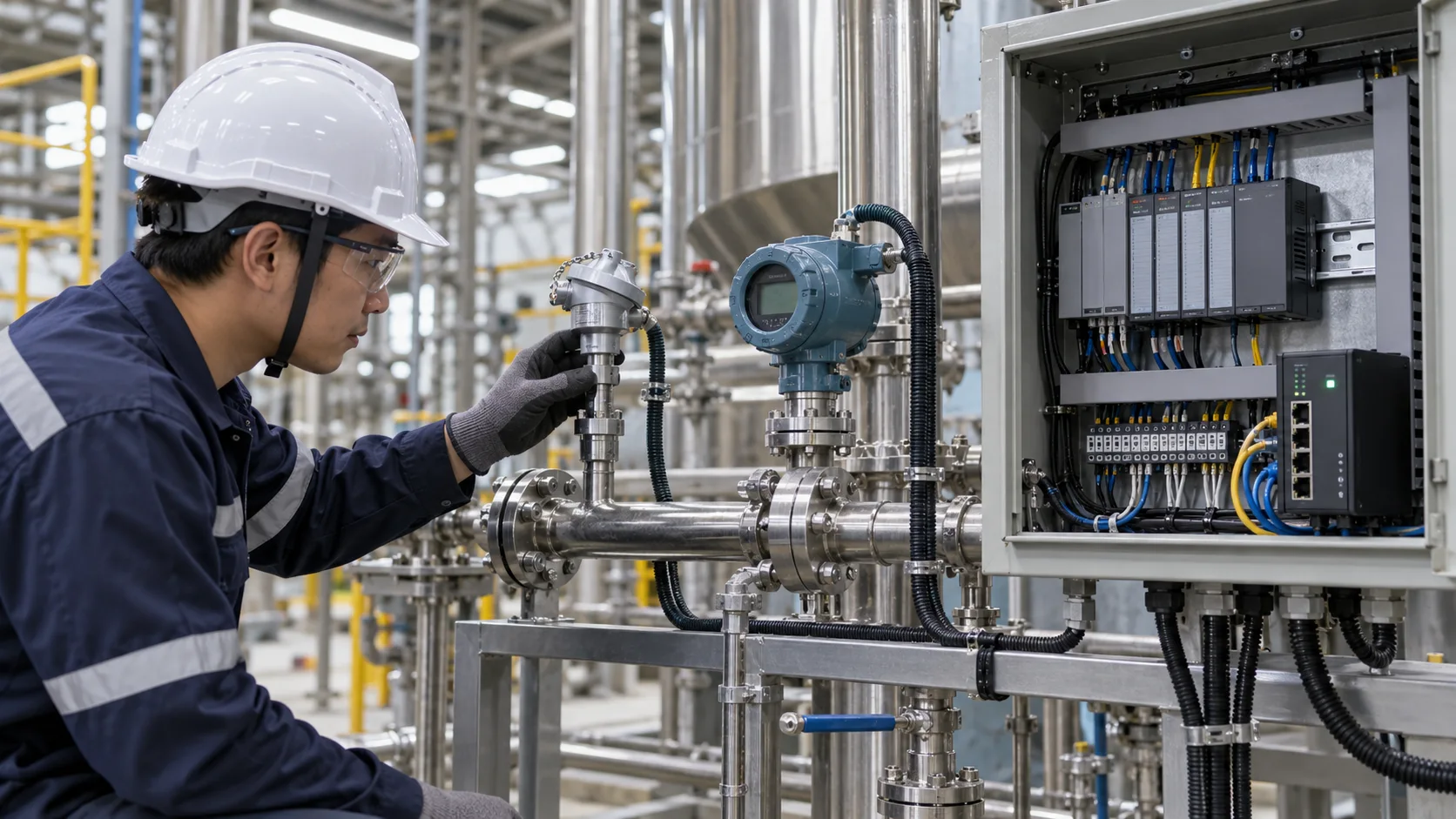 รับทำระบบ IoT ในโรงงาน ช่างไทยตรวจ Sensor และ PLC ที่ไลน์ผลิต