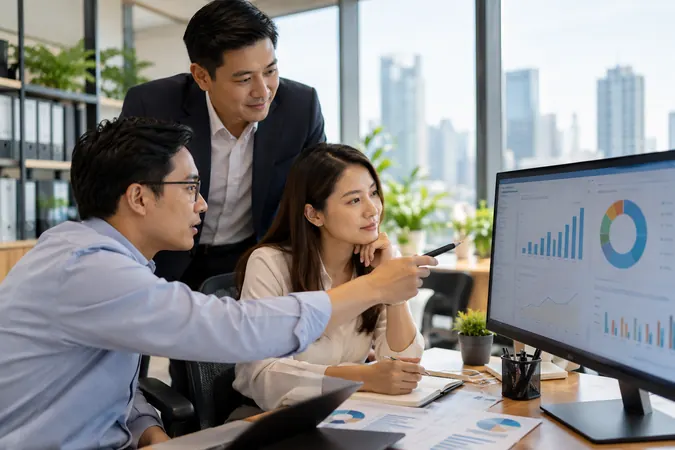 ระบบคำนวณ KPI ภาพทีมงานและผู้จัดการทบทวนผลการทำงานในองค์กร