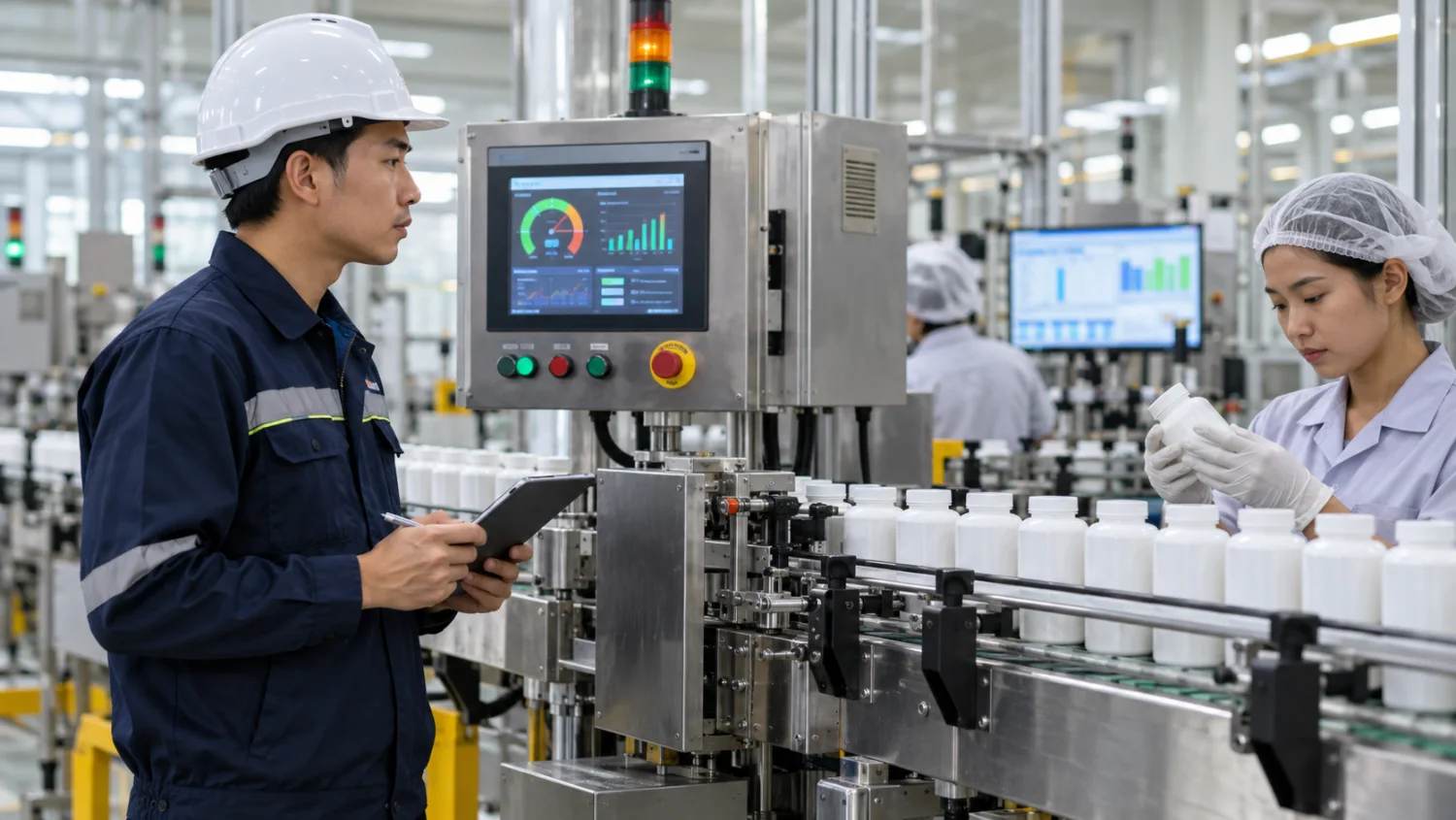 ตัวอย่างองค์ประกอบ OEE ในโรงงาน ทั้ง Availability, Performance และ Quality