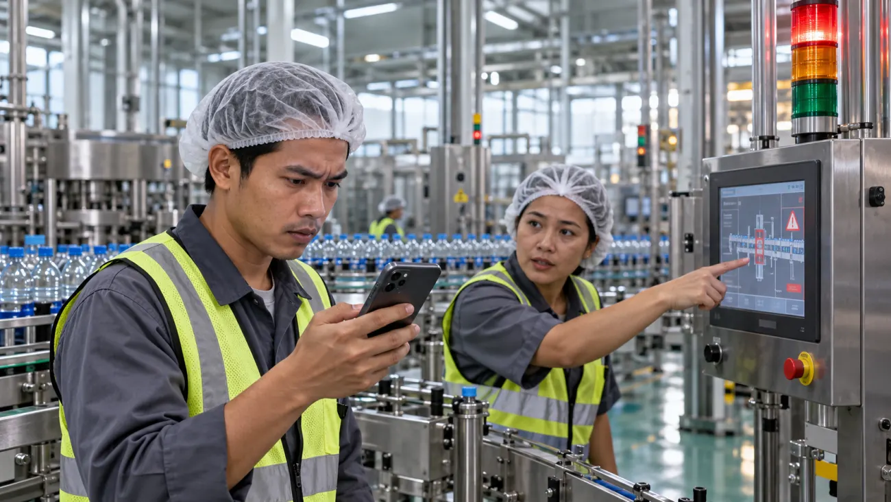 SCADA แจ้งเตือน LINE พนักงานไทยตรวจ Alarm ที่ HMI และมือถือ