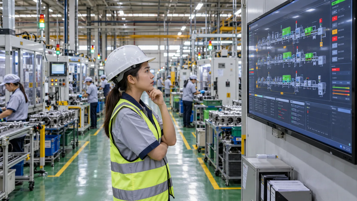 SCADA หลายไลน์ผลิต: หัวหน้าไลน์ไทยดู Dashboard โรงงาน