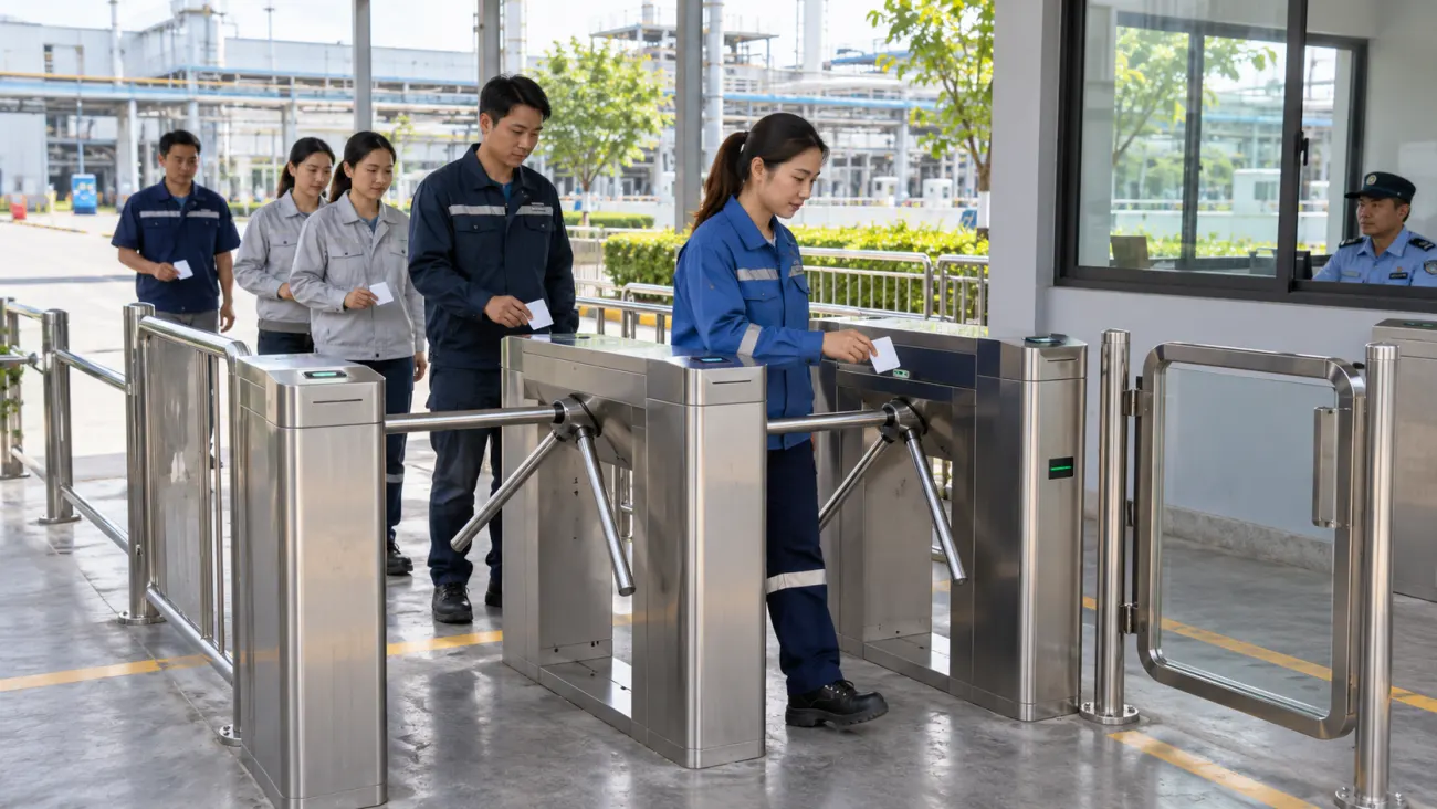Tripod Turnstile ประตูกั้นแขนหมุนที่โรงงานไทย