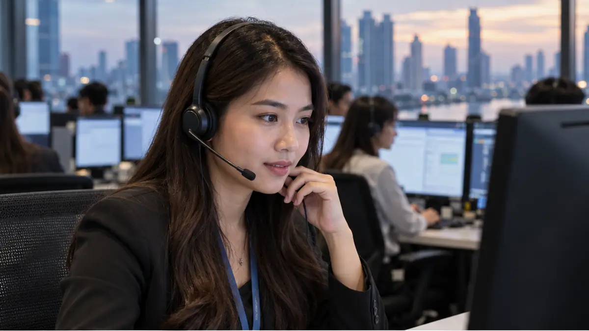 ระบบ Contact Center เจ้าหน้าที่ไทยรับสายและจัดการเคสลูกค้า