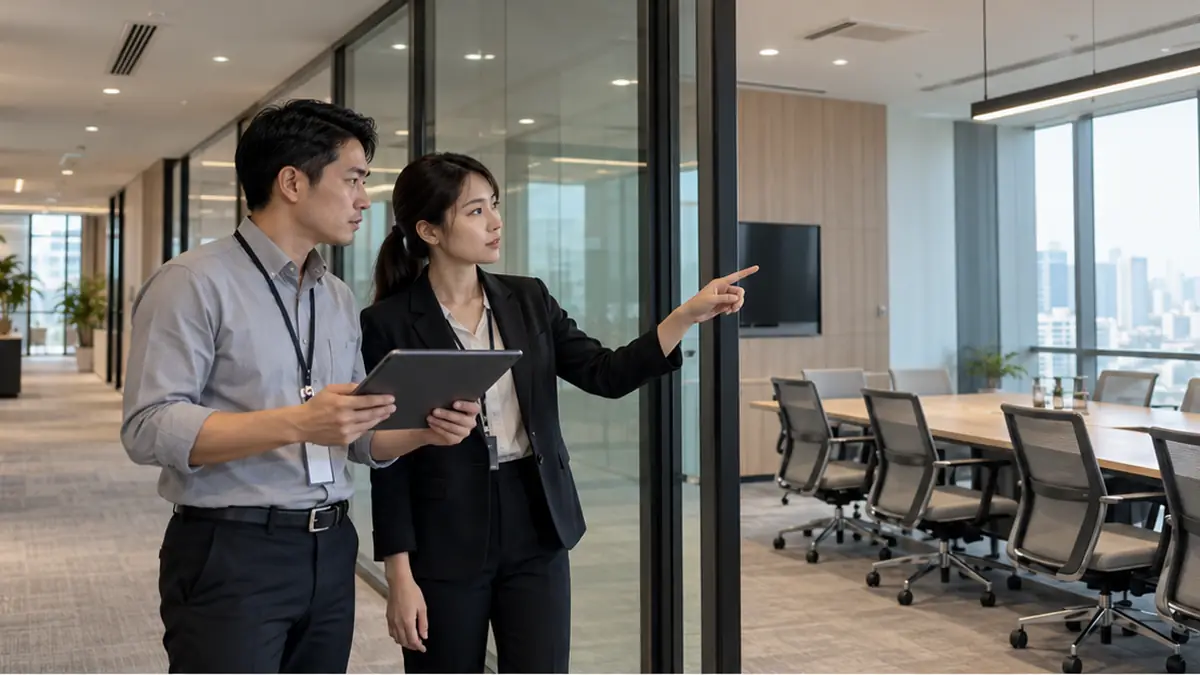 ระบบ Facility Management ทีมไทยตรวจพื้นที่ห้องประชุมและอาคารสำนักงาน