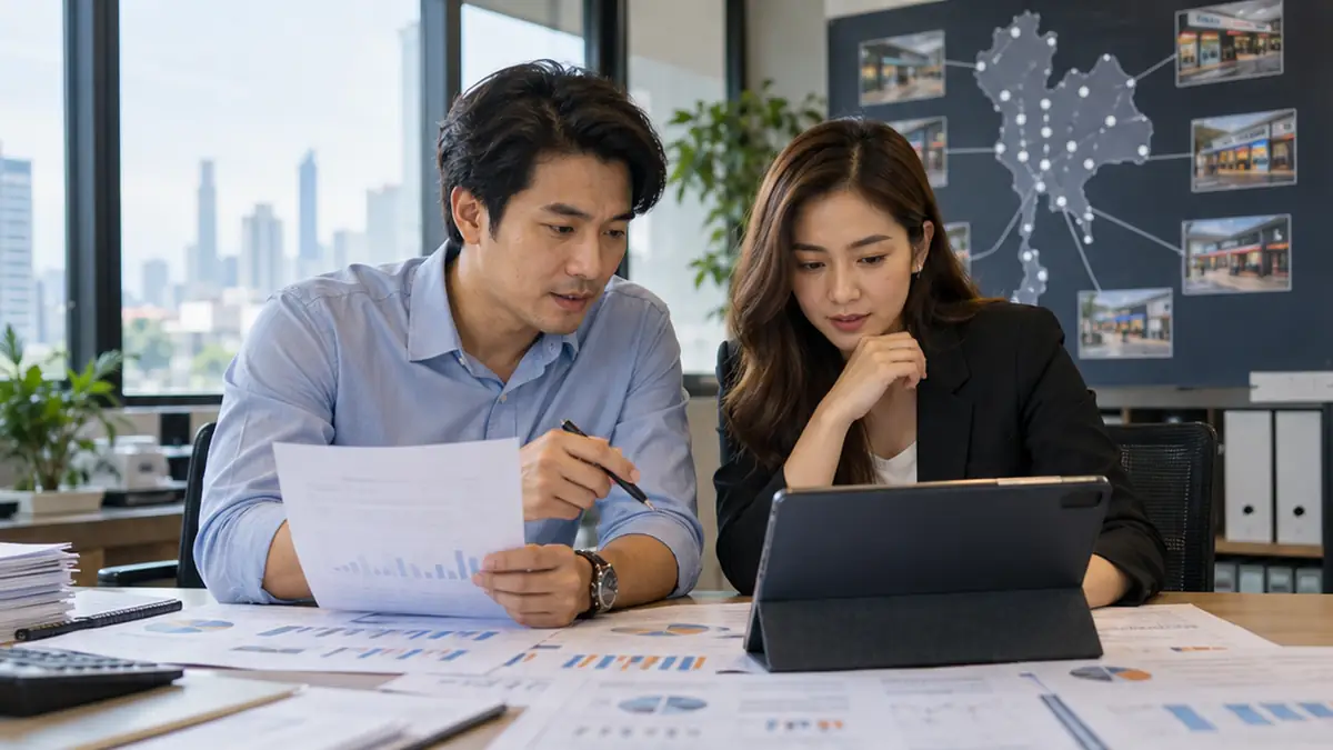 ระบบ Franchise ทีมส่วนกลางไทยติดตามผลการดำเนินงานหลายสาขา